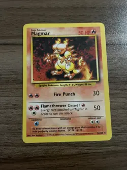 Magmar 36/102 Uncommon Base Set Unlimited Pokemon Lightly Played - Image 1