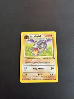 Pokemon TCG: 1999 Fossil Aerodactyl Holo Unlimited 1/62 LP Base Fossil Set - Image 1