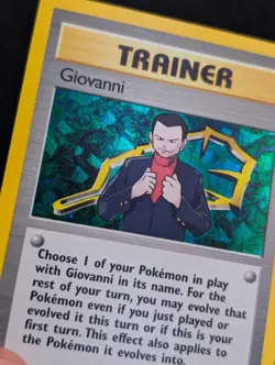 Giovanni 18/132 Gym Challenge Pokemon NM Unlimited Holo SWIRL - Image 2