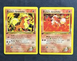 Pokemon Blaine's Growlithe Gym Heroes+Challenge 62/132 1st Edition - Power Pups - Image 1