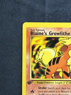 Pokemon Blaine's Growlithe Gym Heroes+Challenge 62/132 1st Edition - Power Pups - Image 2