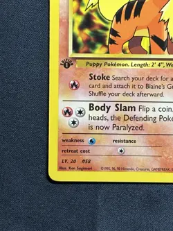 Pokemon Blaine's Growlithe Gym Heroes+Challenge 62/132 1st Edition - Power Pups - Image 3