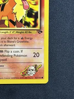 Pokemon Blaine's Growlithe Gym Heroes+Challenge 62/132 1st Edition - Power Pups - Image 4