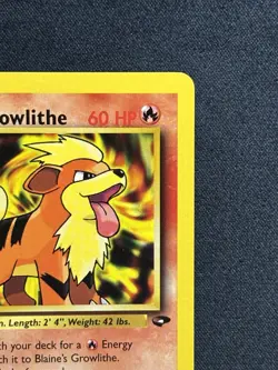 Pokemon Blaine's Growlithe Gym Heroes+Challenge 62/132 1st Edition - Power Pups - Image 5