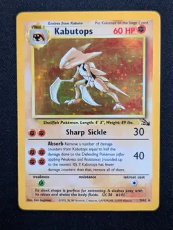 Kabutops 9/62 Fossil Pokemon NM Unlimited Holo - Image 1