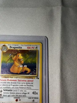 Dragonite 4/62 Fossil Holo Rare Pokemon Card Italian + Swirl LP - Image 3