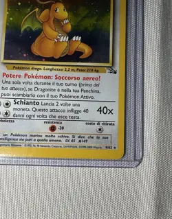 Dragonite 4/62 Fossil Holo Rare Pokemon Card Italian + Swirl LP - Image 5