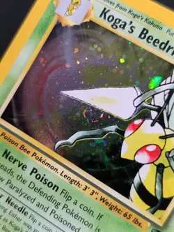 Koga's Beedrill 9/132 Gym Challenge Pokemon NM Unlimited Holo CRAZY SWIRL - Image 2