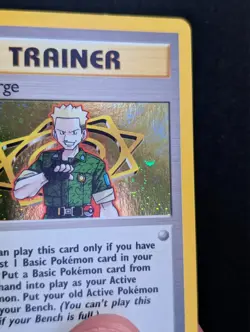 Lt. Surge 17/132 Gym Heroes Pokemon NM Unlimited Holo SWIRL - Image 4