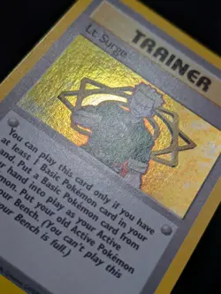Lt. Surge 17/132 Gym Heroes Pokemon NM Unlimited Holo SWIRL - Image 5