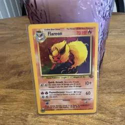 Pokemon TCG Flareon Jungle Holo Rare Unlimited 3/64 70 HP English 1999 WOTC - Image 1