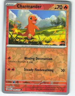 Charmander - Reverse Holo - 4/165 Scarlet & Violet 151 - Pokemon TCG - 2023 - Image 1