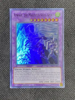 YuGiOh! - Aiwass, the Magistus Spell Spirit GEIM-EN005 Super Rare 1st Edition NM - Image 1