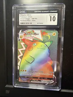 Pokemon TCG Vivid Voltage Rainbow Pikachu VMAX Secret Rare Card 188/185 - Image 3