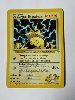 Pokemon Lt. Surge's Electabuzz Holo Rare Gym Heroes 6/132 Vintage - Image 1