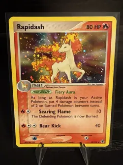 Pokemon TCG Rapidash FireRed & LeafGreen Reverse Holo Rare 13/112 SWIRL - Image 1