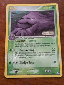 Pokemon TCG Muk 11/92 [Reverse Holo, Stamped] Pokemon Legend Maker - Image 1