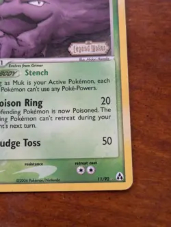 Pokemon TCG Muk 11/92 [Reverse Holo, Stamped] Pokemon Legend Maker - Image 4