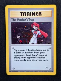 The Rocket's Trap 19/132 Gym Heroes Pokemon NM Unlimited Holo - Image 1
