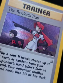 The Rocket's Trap 19/132 Gym Heroes Pokemon NM Unlimited Holo - Image 3