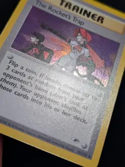 The Rocket's Trap 19/132 Gym Heroes Pokemon NM Unlimited Holo - Image 5