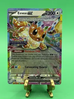 Pokemon TCG Eevee ex 075/131 Prismatic Evolution Double Rare STAMPED NM/M - Image 1