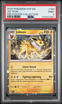 Pokemon Prismatic Evolutions Jolteon #169 Poster Collection Promo - PSA 9 - Image 1