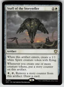 Staff of the Storyteller Rare Commander: Secrets of Strixhaven 111 MTG NM 2026 - Image 1