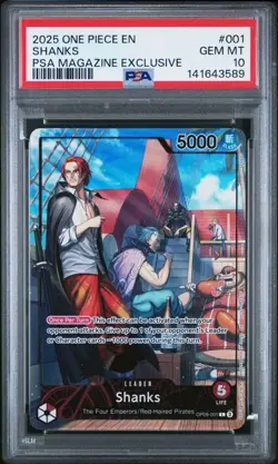 PSA 10 Shanks (2025 PSA Magazine Promo) OP09-001 One Piece Promotion Cards Foil - Image 1