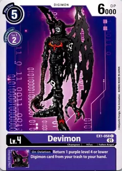 Devimon EX1-058 Purple Common Champion Digimon CCG Card - Image 1