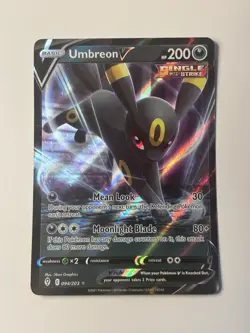 Pokemon TCG Umbreon v Evolving Skies Holo Ultra Rare Card 094/203 NM/M Condition - Image 1