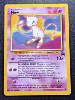 Mew Promo 8 WoTC Black Star Pokemon Card Rare HP - Image 1