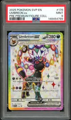 PSA 9 MINT Umbreon EX 176 Prismatic Premium Figure Collection Pokemon Card - Image 1