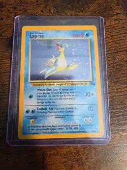 Pokemon TCG Lapras Fossil Holo Rare Card 1999 10/62 - Image 1