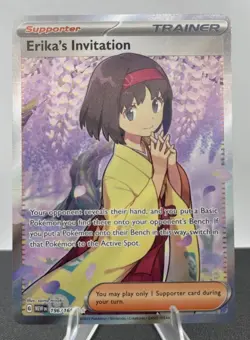 Pokemon TCG Erika's Invitation Scarlet & Violet Holo Ultra Rare Card 196/165 NM - Image 1