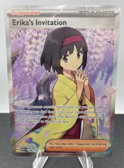 Pokemon TCG Erika's Invitation Scarlet & Violet Holo Ultra Rare Card 196/165 NM - Image 2