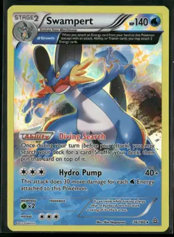 2015 Pokemon XY Primal Clash Swampert 36/160 Ancient Trait Holo Rare - Image 1