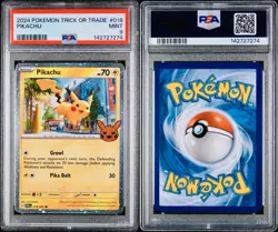 POKEMON PSA 9 PIKACHU HOLO 018/091 TRICK OR TRADE ENGLISH 2024! - Image 3