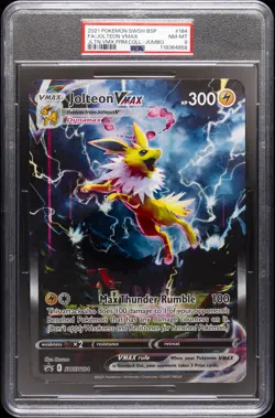 2021 POKEMON SWSH BLACK STAR PROMO #184 FULL ART/JOLTEON VMAX PSA 8 - Image 1
