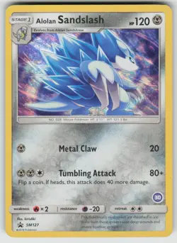 Alolan Sandslash - SM127 Promo Sun & Moon Promo Pokemon Holo Moderately Played - Image 1