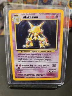 Pokemon TCG Alakazam Holo Rare Base Set 1/102 1999 - Image 1