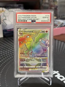 2022 POKEMON SWORD & SHIELD BRILLIANT STARS #174 FULL ART/CHARIZARD VSTAR PSA 10 - Image 1