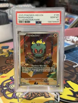 Pokemon 2025 Marshadow 146/132 Illustration Rare Mega Evolution GEM MINT PSA 10 - Image 1