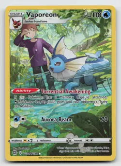 Vaporeon - TG02/TG30 - Pokemon Brilliant Stars Sword & Shield Holo Rare Card NM - Image 1