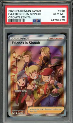 2023 Pokemon Sword & Shield Crown Zenith #149 Full Art/Friends In Sinnoh PSA 10 - Image 1