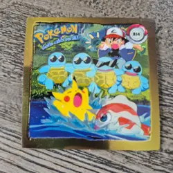 Vintage 1999 Artbox Pokemon Group Shot R14 Gold Sticker Series 1 Prism Holo - Image 1