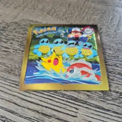 Vintage 1999 Artbox Pokemon Group Shot R14 Gold Sticker Series 1 Prism Holo - Image 2