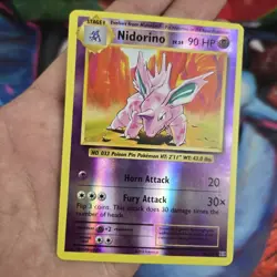 2016 Pokemon XY Evolutions -Nidorino- Reverse Holo Uncommon 44/108 - Image 3