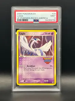 2005 Ex Unseen Forces- LUGIA #29 -2005 Pokemon Rocks America Promo PSA Mint 9 - Image 2