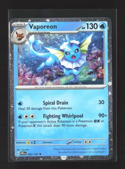 Pokemon SV: Prismatic Evolutions #022/131 Rare,Cosmos Holo Vaporeon - Image 1